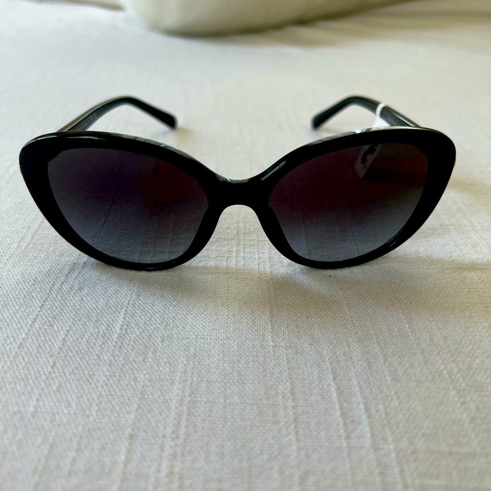 Coach Black Oval Round Sunglasses NEW